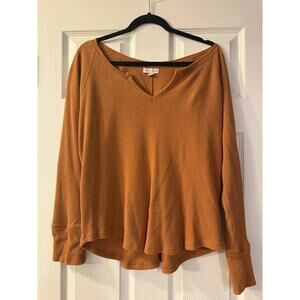 Knox Rose Long Sleeve Waffle Knit Top, XXL